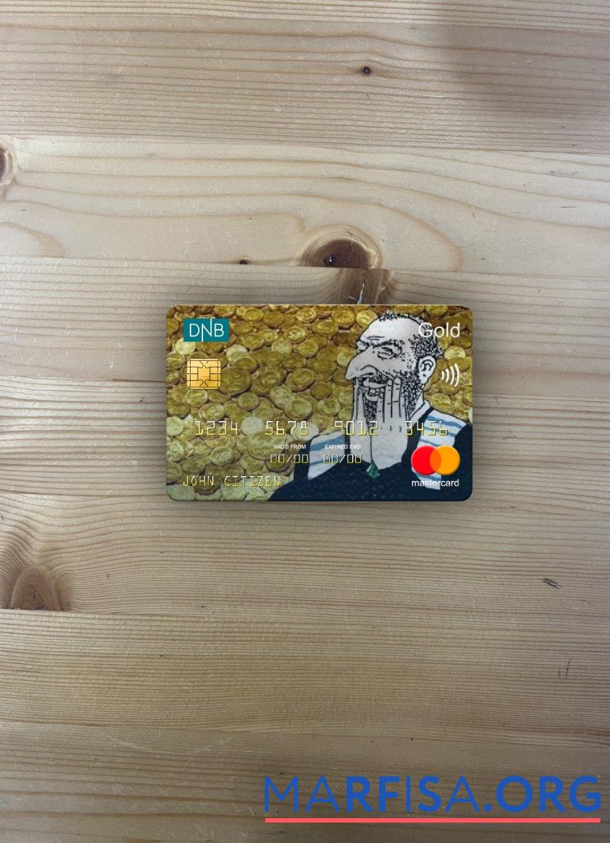 Realistic Norway DNB bank mastercard gold photolook front download for verification